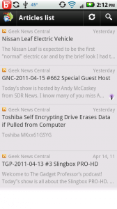 D7 Google Reader article display