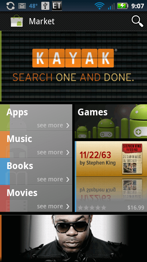 android market home screen